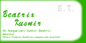 beatrix kusnir business card